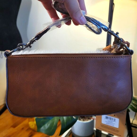Shoulder Bag & Crossbody Strap Catchfly Genuine Leather Accent Cowhide - Picture 2 of 15